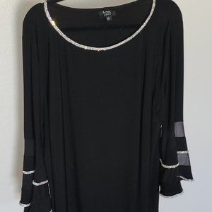 MSK black rhinestone blouse